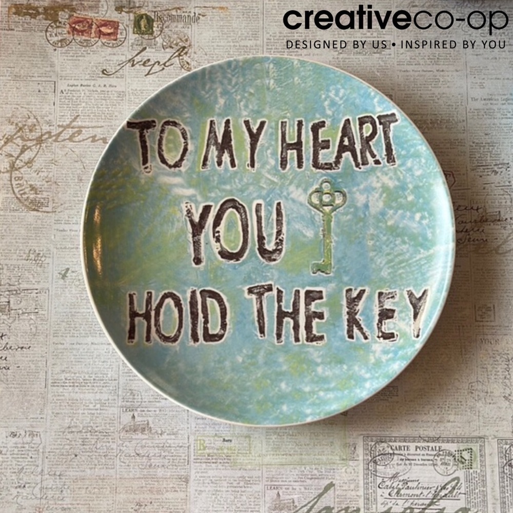 Creative Co-Op Key to my Heart Plate
